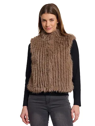 RINO&PELLE | Gilet in Felloptik DAVA | camel